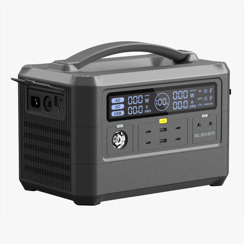 576Wh 600W LiFePo4 Portable Battery Portable Power Station UK Socket 後備電源 太陽能電池 (220V) Eleker