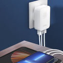 38W UK Standard Fast-charging Charger with Type A+C+A Ports