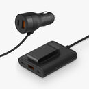 100W 5 USB Port at Front and Rear Car Charger with PD&QC Fast Charge