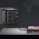 45W 6-Port Travel Charger with Type C, A Port
