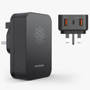 38W UK Standard Fast-charging Charger with Type A+C+A Ports