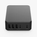 65W Power Charger with 5 Ports and PD, Qc Fast Charging