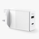 38W 2 Port Fast-charging Charger Type C+A, British Standard Plug