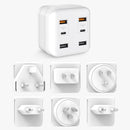 48W 6-Port Travel Charger with Type C, A Port