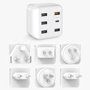 45W 6-Port Travel Charger with Type C, A Port