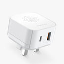 QC/PD 18W Output British Standard Charger Type A, C Ports