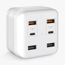 48W 6-Port Travel Charger with Type C, A Port