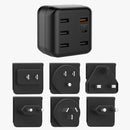 45W 6-Port Travel Charger with Type C, A Port