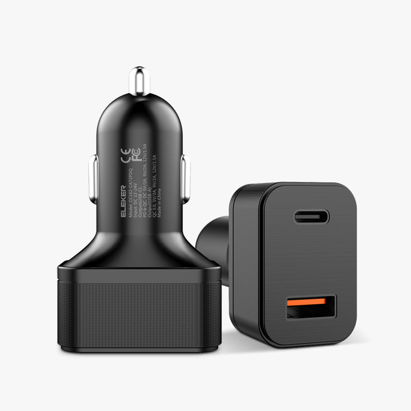 36W Car Charger with Type A+C Port Fast-charging