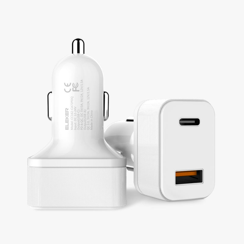 36W Car Charger with Type A+C Port Fast-charging